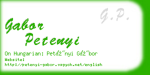 gabor petenyi business card